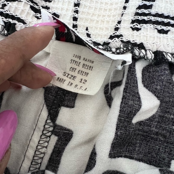 Vtg Jo Hardin Abstract Print Slit Midi Skirt Short Sleeve Top Co Ord Set Size 12 - Picture 12 of 15